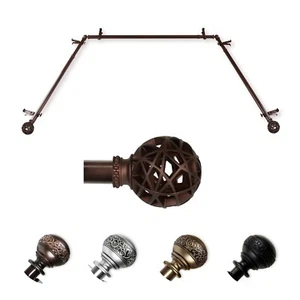 Legend 13/16" Bay Window Curtain Rod 20"-36", 38"-72", choose from 4 colors - Picture 1 of 5