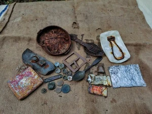 WWI ORIGINAL GERMAN BUNKER ITEMS POCKET LITTER from CHRISTMAS BATTLE - Picture 1 of 19