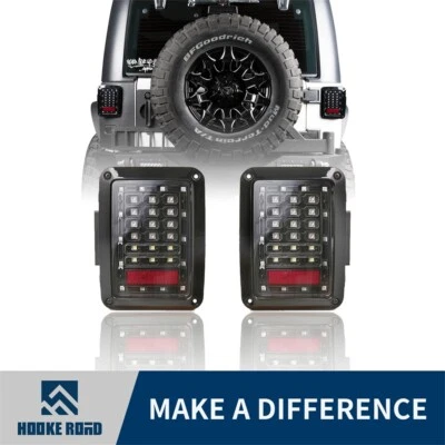 Hooke Road LED Rear Tail Lights w/ Brake Reverse for Jeep Wrangler JK 2007-2018 - Image 1 of 4
