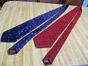 2 corbatas; Giovanni Carvello/AZUL geométrico y de estudio Fumagalli/ROJO diamante;Ta - Imagen 1 de 12