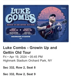 Pair of Luke Combs concert tickets 2024 - Picture 1 of 3