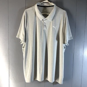 Puma Men’s Polo Collar Shirt Size XXL Short Sleeve Gray READ* - Picture 1 of 9