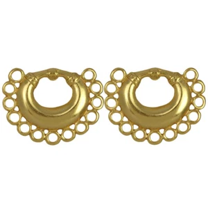 24k GP Pre-Columbian Nose Ring with Circles Drop Earrings (M)| Across The Puddle - Picture 1 of 4
