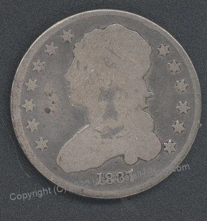 USA 1837 Capped Bust 25c Quarter Silver 108389 Cover