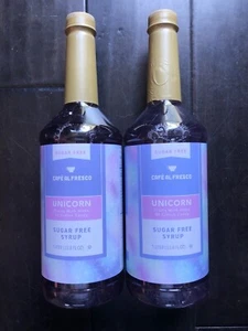 2X 33.8oz Cafe Al Fresco Unicorn Cotton Candy Sugar Free Drink Syrup Mixer Liter - Picture 1 of 3