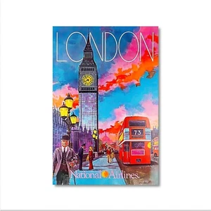 Vintage Reiseposter - London - National Airlines - Bild 1 von 9