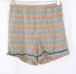 Marni HM Silk Shorts Womens Ivory Multucoloured Geometric Print Retro UK 8 - Picture 1 of 8