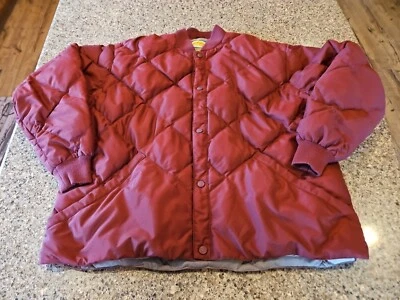 Cabela's Maroon Puffer Jacket 2XLT Quilted Goose Down Insulated Hunting Vintage - Image 1 of 4