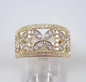 2Ct Round Cut Moissanite Half Eternity Engagement Band 14k Yellow Gold plated - Picture 1 of 2