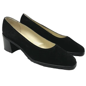 Bally Odessa Black Suede Pump Size 8 C - Picture 1 of 10