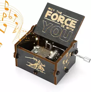Star Wars Music Box Wooden Handmade Birthday Christmas Gift For Kids Hand Crank - Picture 1 of 11