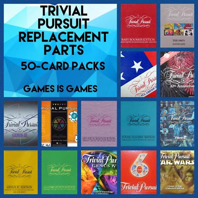 Board Game Parts: TRIVIAL PURSUIT 50-card replacement packs, various editions - Image 1 of 2
