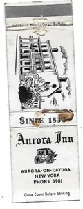 Aurora Inn-Aurora-On -Cayuga, New York Vintage Matchbook Cover - Picture 1 of 2