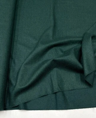 Super 120's Wool & Cashmere Suiting Fabric Jade GREEN Flannel ITALY 2.37 meter - Image 1 of 4