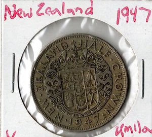 Moneda Nueva Zelanda 1/2 Corona 1947 KM11a, tipo un año - Imagen 1 de 4