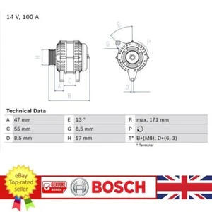 Alternator For Volvo 850 C70 S40 S70 V40 V70 XC70 91-05 3523420 , 0986040370 - Picture 1 of 2