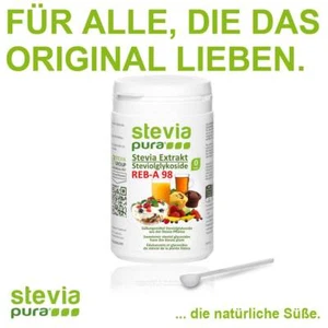100% reines Stevia Extrakt aus mind. 98% Rebaudiosid A Steviosid Pulver 100g - Bild 1 von 6