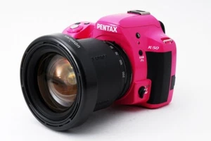 Pentax K-50 16.3MP 28-200mm Lentille Set Rose [ EXC Avec / 8GB Carte SD,Bride - Photo 1 sur 11