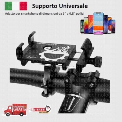 Supporto smartphone staffa porta telefono cellulare in alluminio bici moto ecc - Immagine 1 di 4