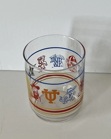 Vtg 90’s SEC Southeastern Conference  Glass Tumbler Cup UK UT  Football 10 Team Cover