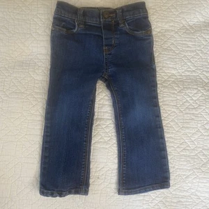 Oshkosh Blue Jeans 18 Months Bootcut Dark Wash Elastic Waist Infant Toddler - Picture 1 of 8