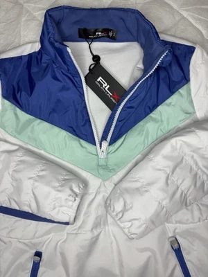 Ralph Lauren RLX Women's Quilted Hybrid Zip Jacket Small White & Blue NWT $228 - Image 1 of 4