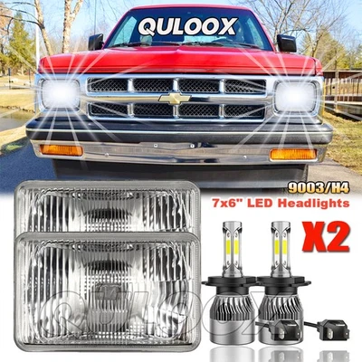 DOT Pair For 1983-1993 Chevy S10 Blazer 7X6" LED Headlights High Low Sealed Beam - Image 1 of 4