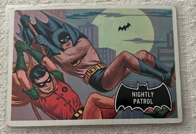 1966 Topps BATMAN (BLACK BAT LOGO) #14 -  NIGHTLY PATROL - Single-Owner Card! - Image 1 of 2