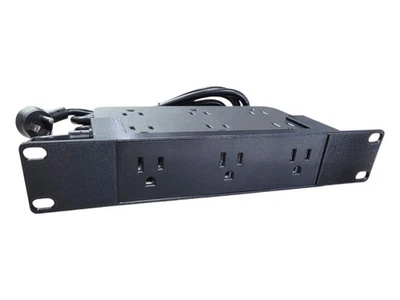 Blazin3D 10-inch Network Rack PDU Power Strip, 12 Outlets, 1U, Surge Protection - Image 1 of 4