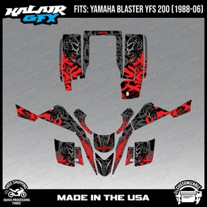 Graphics Kit for Yamaha Blaster YFS200 (1988-2002) YFS 200 REVOLT-red 16 Mil - Picture 1 of 4