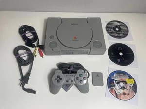 Sony PlayStation 1 SCPH-1001 CD Audiophile Console w Cables Controllers Works - Picture 1 of 11
