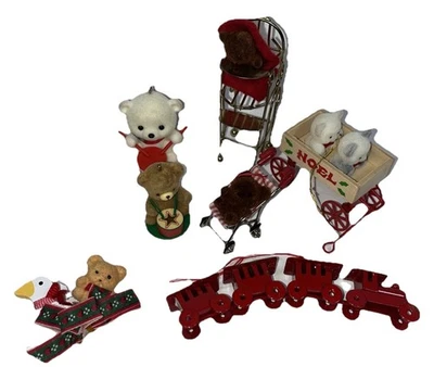 Christmas Ornament Ornaments Lot Assorted Holiday Collectible Bear Bears Train - Image 1 of 4