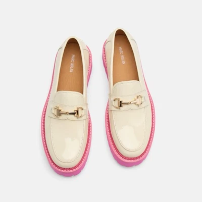 Marc Nolan Women's Ms. Boulevard Cream/Pink Patent Leather Bit Loafers 11 - Image 1 of 4