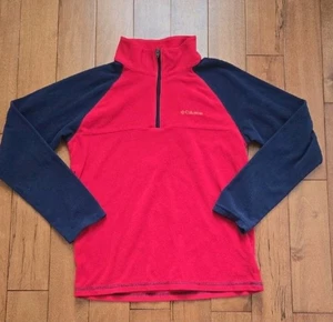 Columbia Red And Blue Quarter Zip Fleece Sweater Size L (14-16) - Picture 1 of 7
