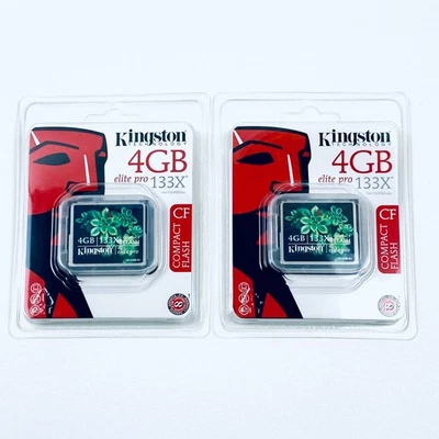 Two Kingston Elite Pro 4GB 133X 25MB/s Compact Flash (CF) Flash Card CF/4GB-S2 - Image 1 of 3