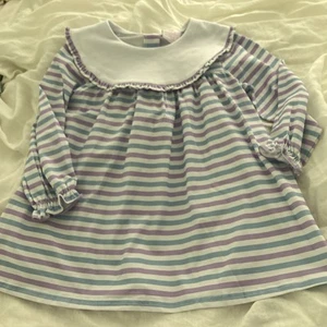 STITCHY FISH Blue and White and Purple Striped with round collar Size 5 - Picture 1 of 5