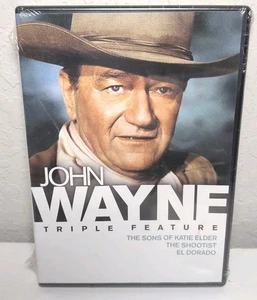 John Wayne Triple Feature DVD - Shootist, El Dorado,Sons Of Katie Elder New  B49 - Picture 1 of 2