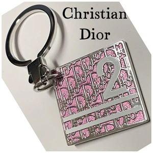 RARO Charm Portachiavi Christian Dior Rosa Ferramenta Argento Donna Autentico Ottimo - Foto 1 di 4