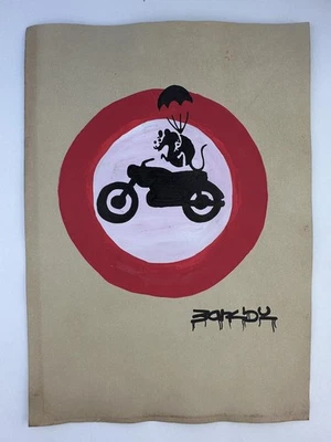 Pintura artística Banksy certificado de autenticidad dibujo original vintage firmada Foto 1 de 3