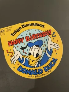 Vintage Tokyo Disneyland - Happy Birthday Donald Duck Sticker  - Picture 1 of 1
