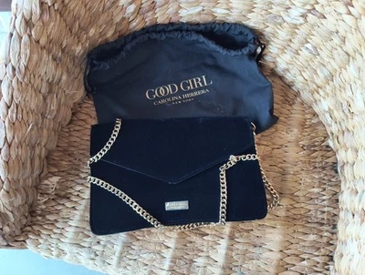 Carolina Herrera New York Good Girl Black Crossbody/Evening Bag Gold Chain Strap - Image 1 of 4