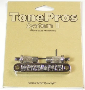 TonePros TPFR-N Locking Metric Roller Saddles Bridge, Large Posts, Nickel - Picture 1 of 3