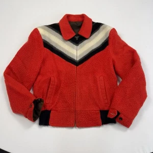 Vintage 1950’s Red Jacket Fleece Conmatic Zipper Reversible Medium True Vintage - Picture 1 of 11