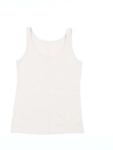 Marks and Spencer Womens Pink Cotton Blend Basic Tank Size 12 Scoop Neck - Picture 1 of 10