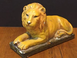 Antique Vintage Plaster Chalkware Lion Doorstop Figure - Picture 1 of 7