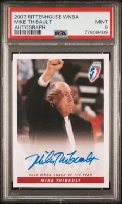 2007 Rittenhouse WNBA Autograph Mike Thibault PSA 9 Washington Mystics Coach - Image 1 of 2