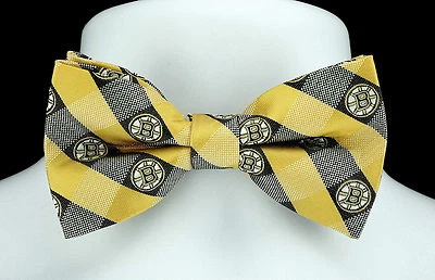 Boston Bruins мужской хоккей галстук-бабочка лицензированный НХЛ регулируемый желтый черный галстук-бабочка  - Изображение 1 из 2