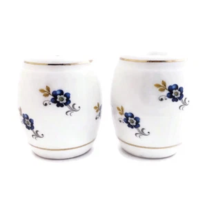 Vintage Sandford Bone China Weinfass England blaue Blume Salz Pfefferstreuer - Bild 1 von 12