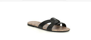 NWOB Coach Leather Pattie Black Slide Signature C Sandals Slippers Size 8B  