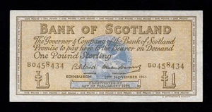 F.C. ESCOCIA SCOTLAND , 1 LIBRA 1961 , MBC+ ( VF+ ) , P.102 . - Imagen 1 de 2
